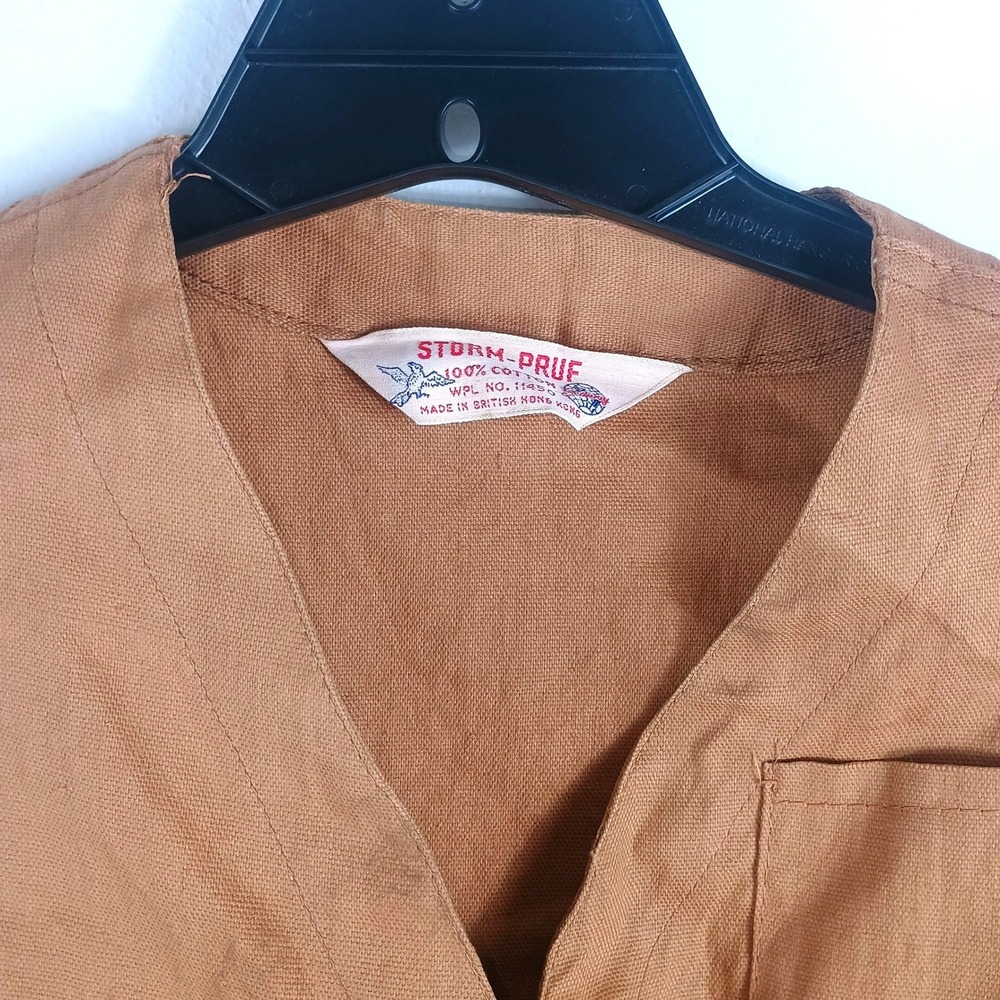 Storm-Prue Vintage Hunting Vest Brown Cotton Canvas Game Bag Shell Loops Size S